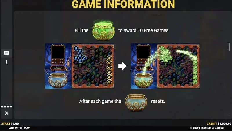Any Witch Way - kazan i plotësuar dhe fillimi i Free Games